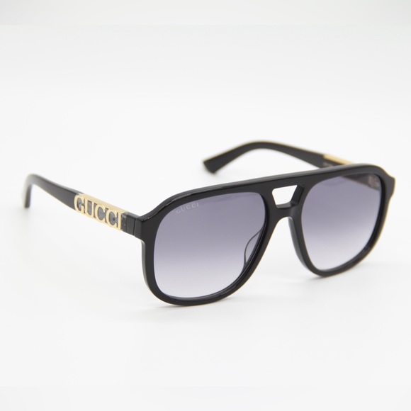 NEW GUCCI GG1188S 002 BLACK UNISEX AVIATOR SUNGLASSES GUCCI GG 1188S 002 - Picture 12 of 16